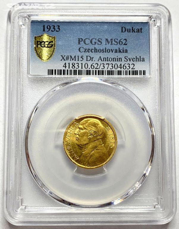 ANTONÍN ŠVEHLA - 1 DUKÁT 1933 - PCGS - MS62