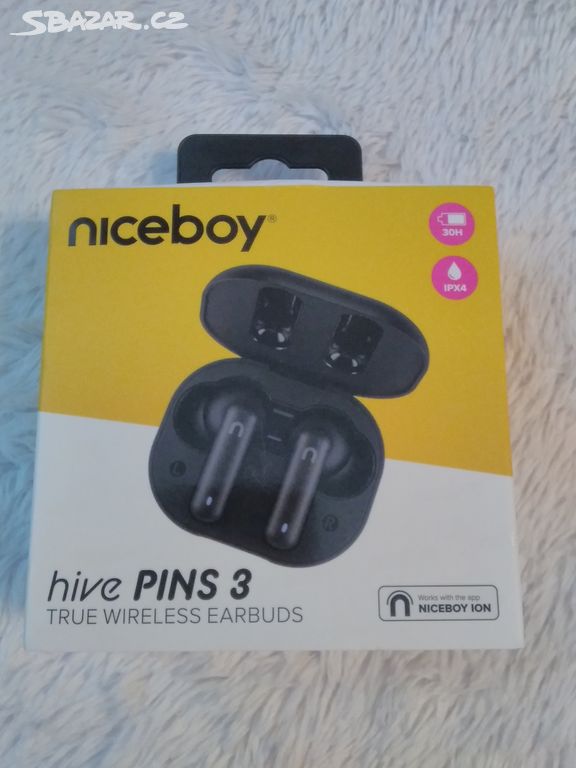 Bezdrátová sluchátka Niceboy HIVE Pins 3, černé