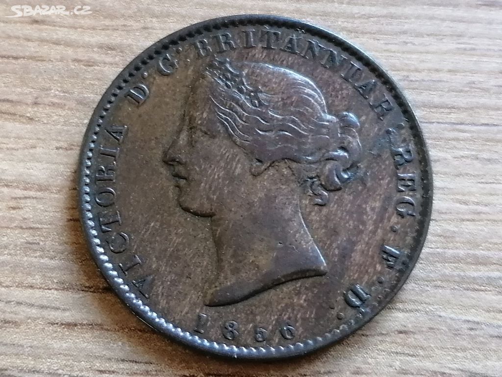 Nova Scotia Halpenny 1856 koloniální mince Kanada