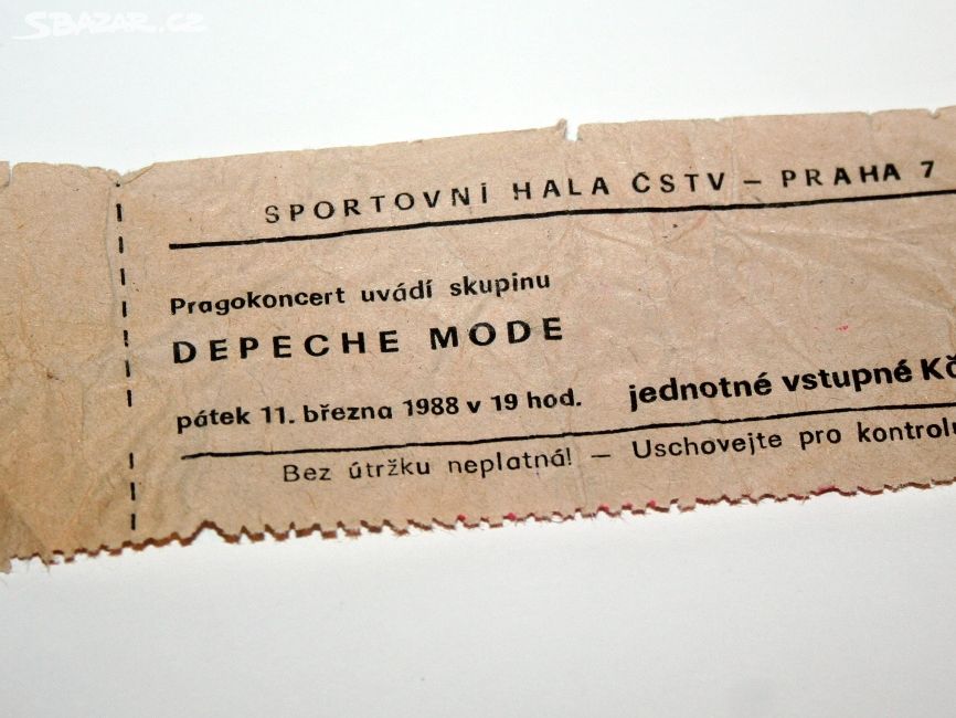 DEPECHE MODE - vstupenka - koncert 11. března 1988