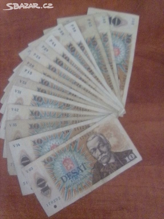 Staré Bankovky 1986 10 korun , kus za 150 Kč