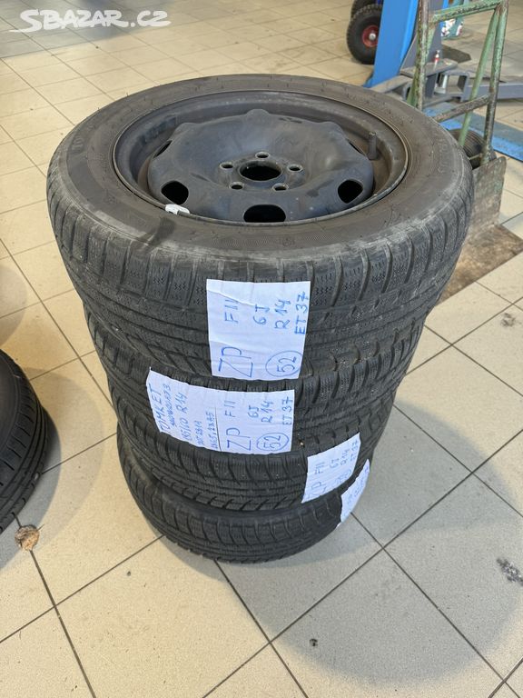 Plechové disky R14 5x100 ET37 + zimní pneu