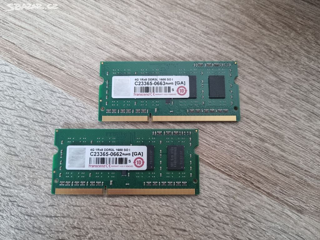 Transcend paměť 4GB DDR3L, 1600MHz, CL11, So-dimm