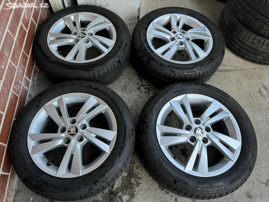 Alu 15" 5x100, škoda "Cygnus" letní 90% TOP