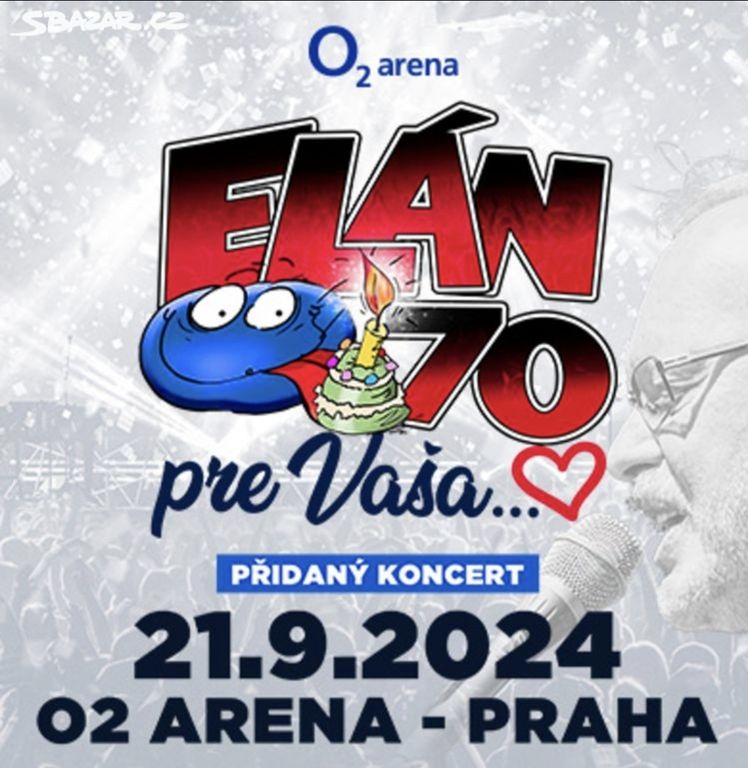 2 Vstupenky koncert Elán 21.9. O2 Arena Praha