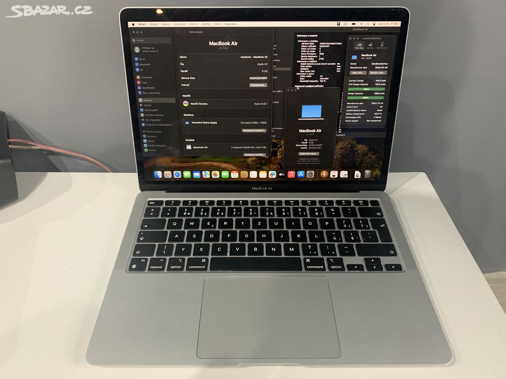 Macbook AIR M1 - super výdrž - kapacita 100%