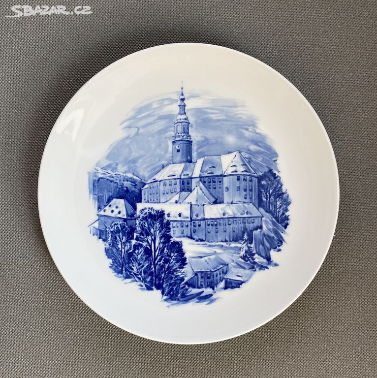 Meissen, Míšeň Závěsný talíř 26cm Weesenstein 1972