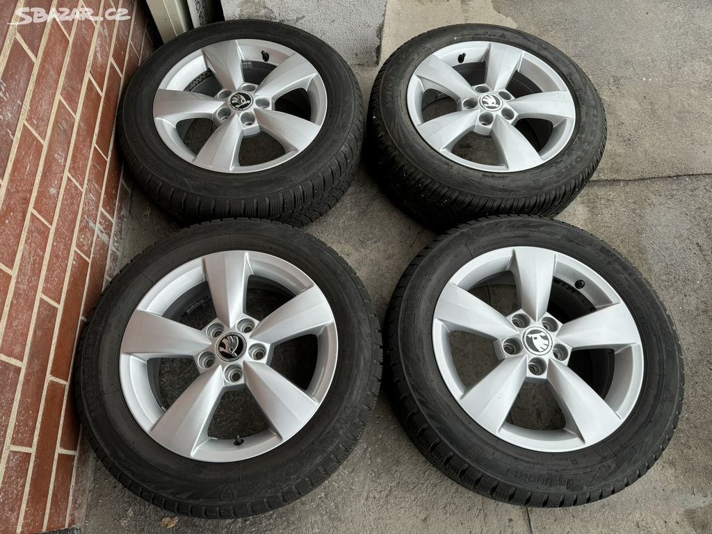 Alu 15" 5x100, škoda "Carme" zimní 80% , F3, Rapid