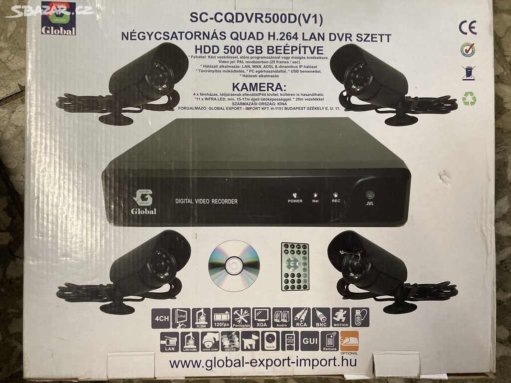 Kamerový systém DVR, kamery, zdroje 12V