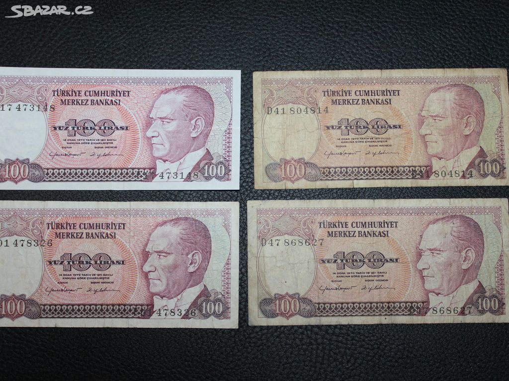 Turecko 4 X 100 Lira 1970