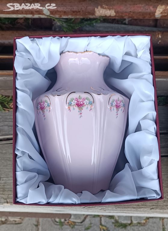 Váza velká dekor Lenka růžový porcelán HaC nová