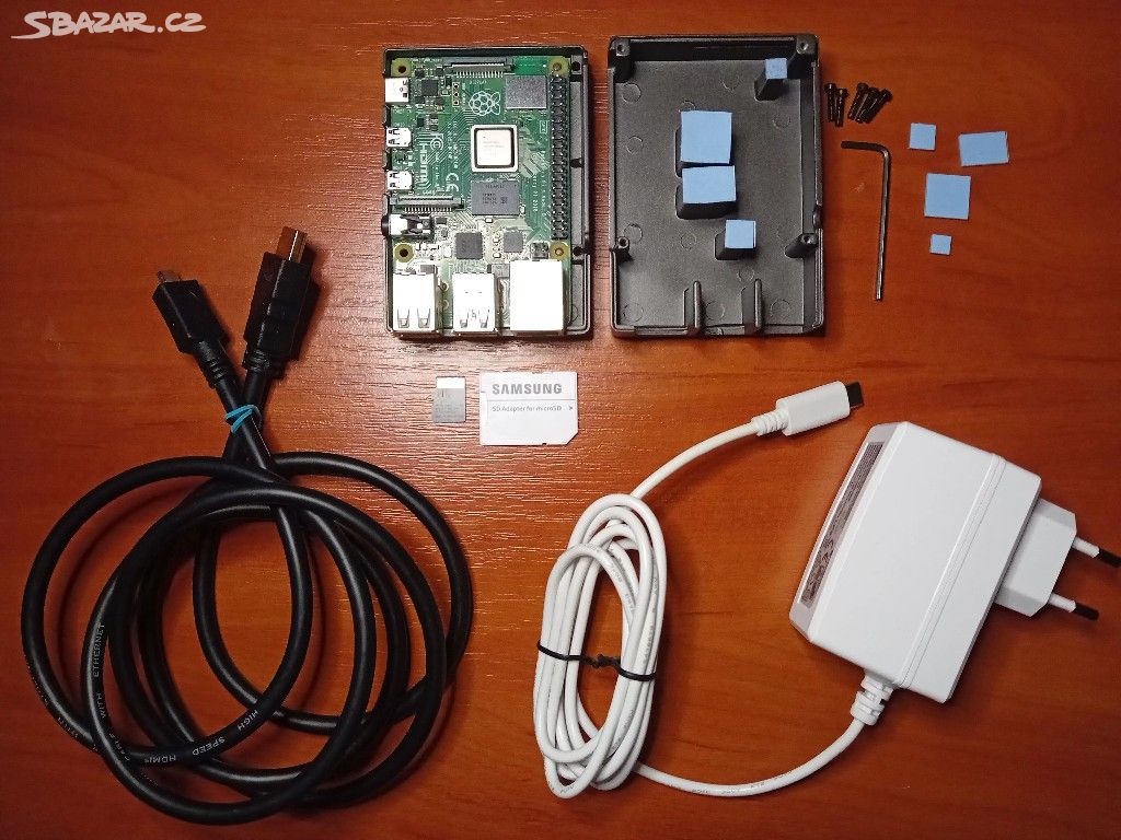 Sada Raspberry Pi 4B+krabička+128GB SD+příslušens