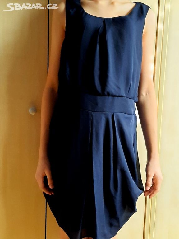 Dámské modré společenské šifonové šaty, vel. 46