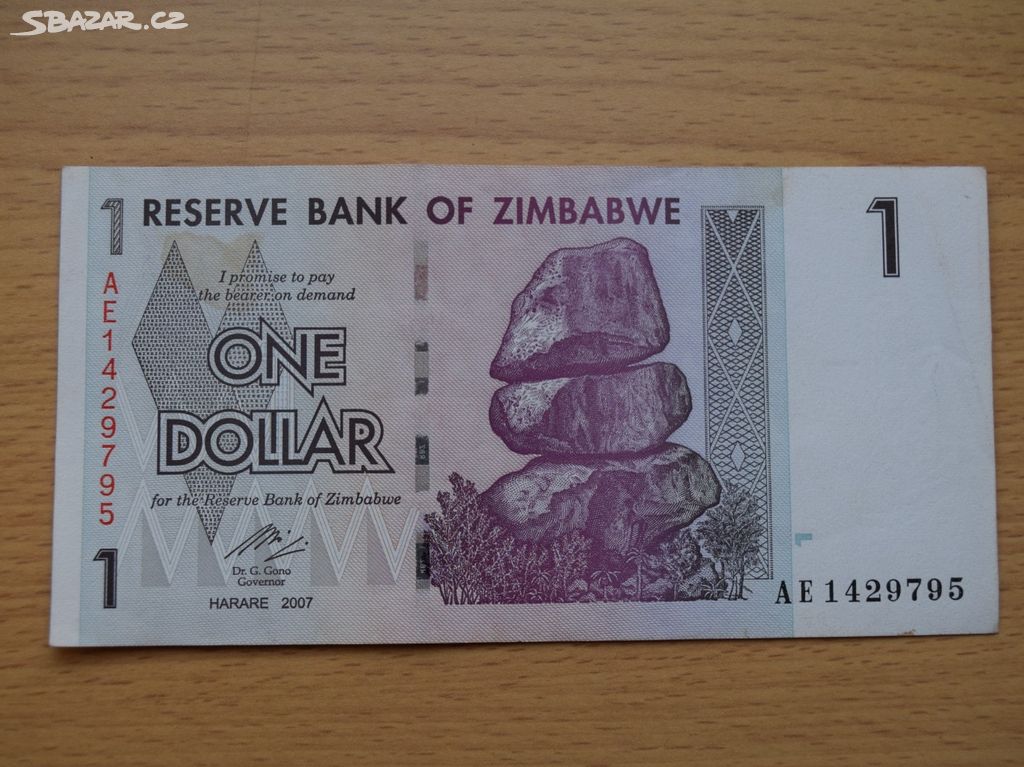 Bankovka 1 Dolar Zimbabwe 2007