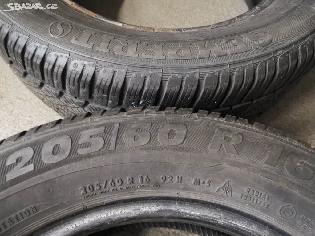 4x Zimní pneu 205-60-16 R16 R zimáky pneumatiky - Traplice, Uherské ...