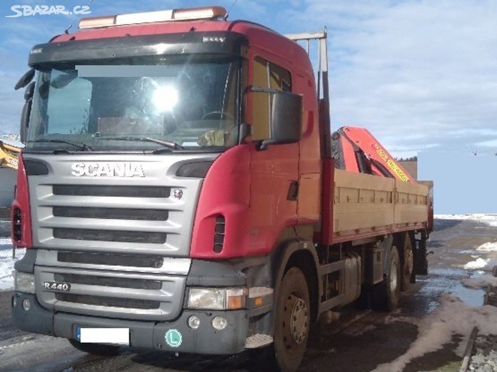 6.8m valník Scania 6x2+HR Palfinger 16m