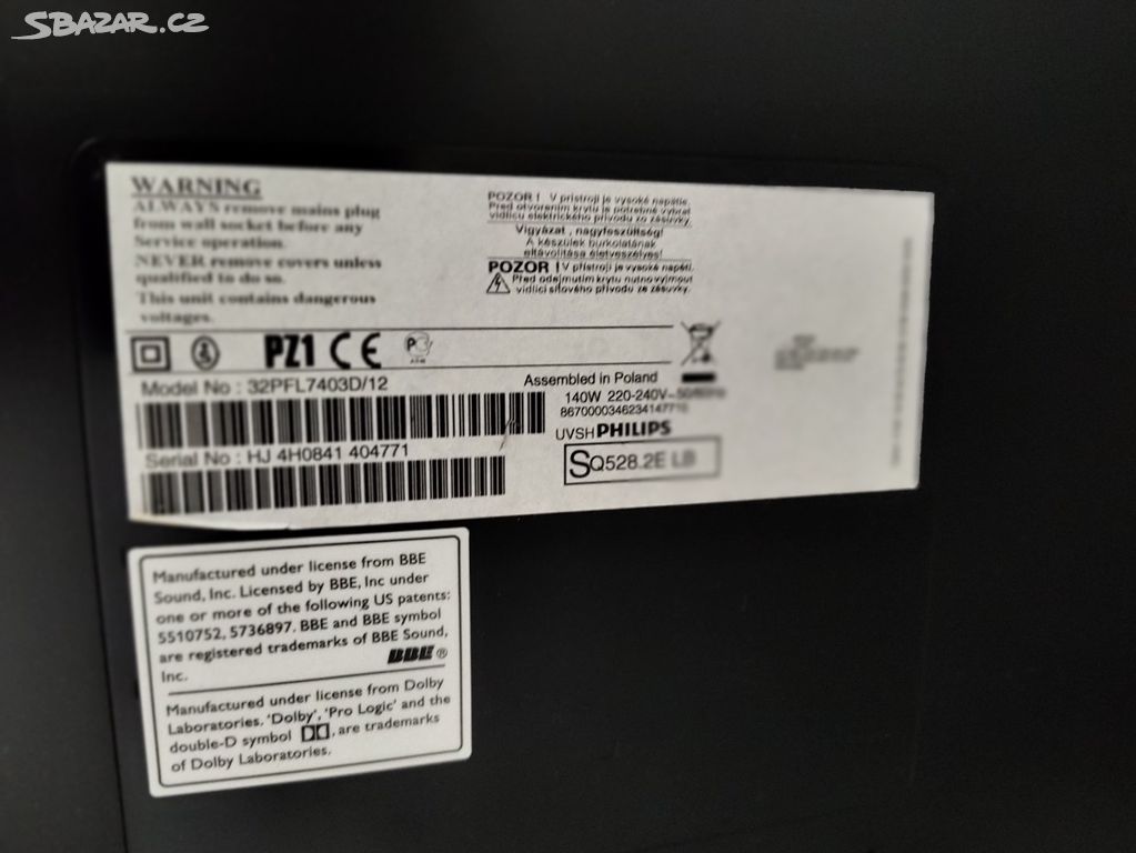 televize Philips LCD TV 32 palců / 81 cm - Praha - Sbazar.cz