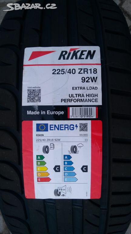 2 X RIKEN 225 45 17 ULTRA HIGH 94Y XL 225/45R17 (MICHELIN MADE) 22545R17