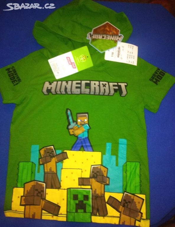 110 Minecraft Nové tričko KAPUCE Mojang  Steve