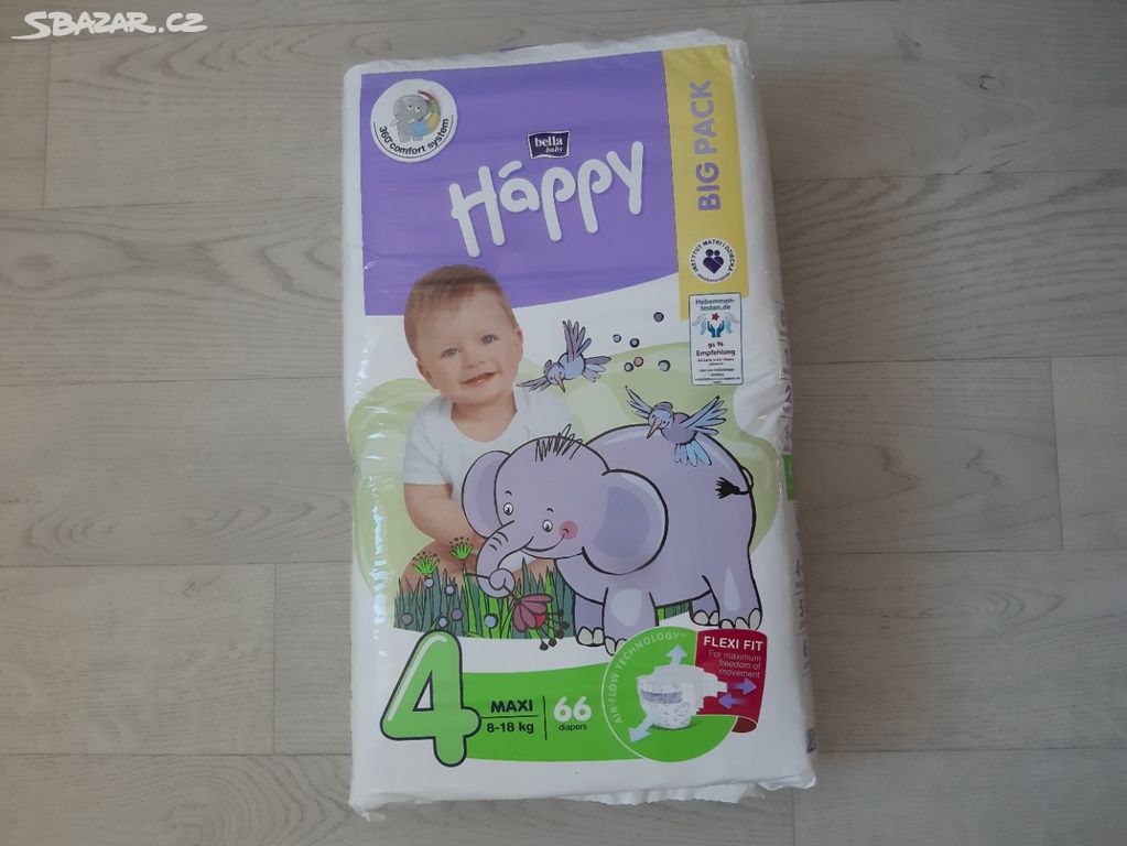 Pleny Bella Happy vel. 4 (8-18 kg), 66 ks