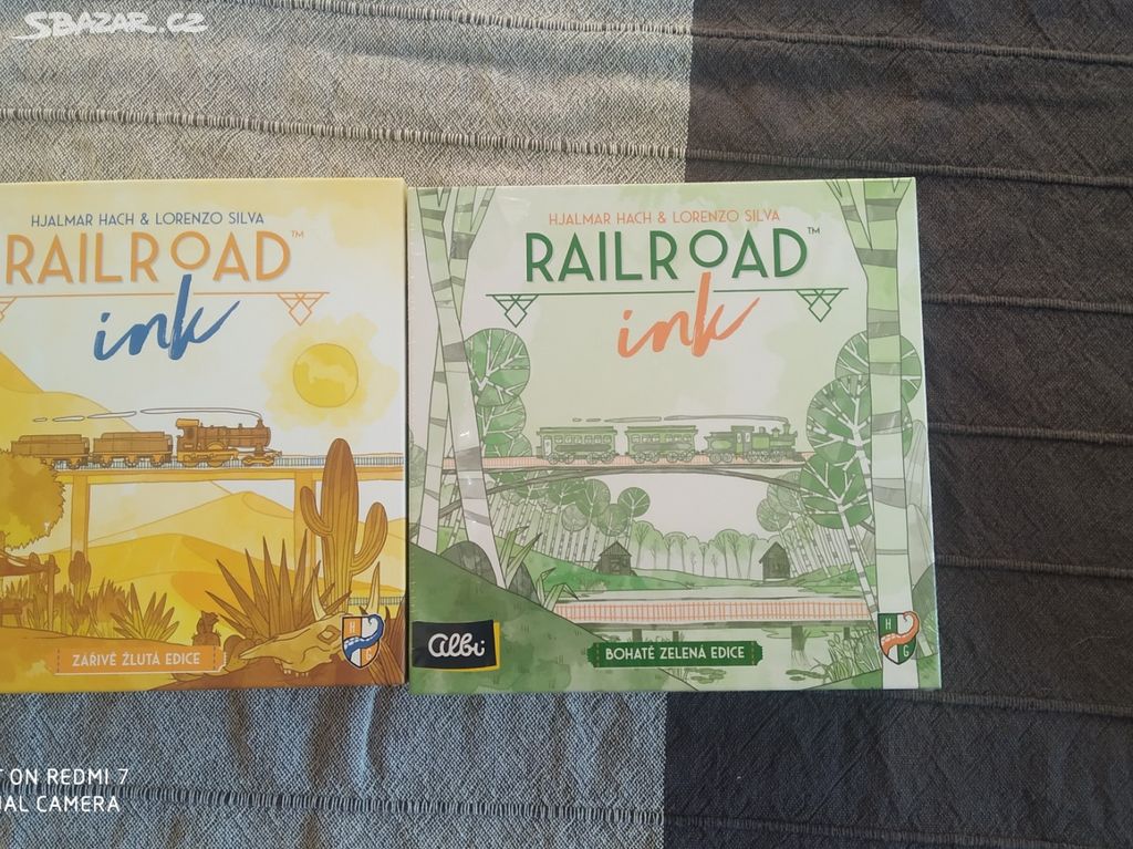 Railroad ink žlutá a zelená + 2 hry navíc