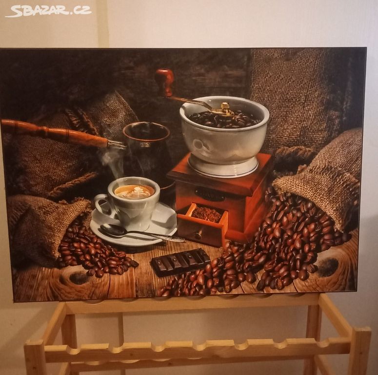 Prodám obraz zátiší s kávou v TOP stavu