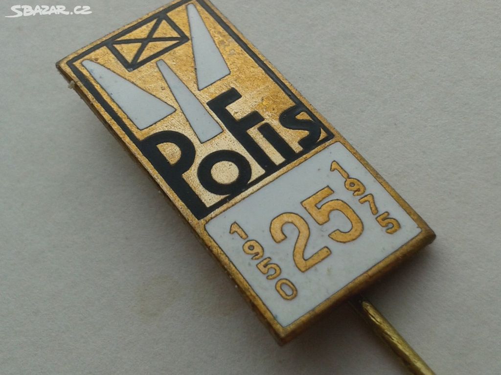 Odznak  POFIS 25 let - 1950 - 1975.  Krásný smalt