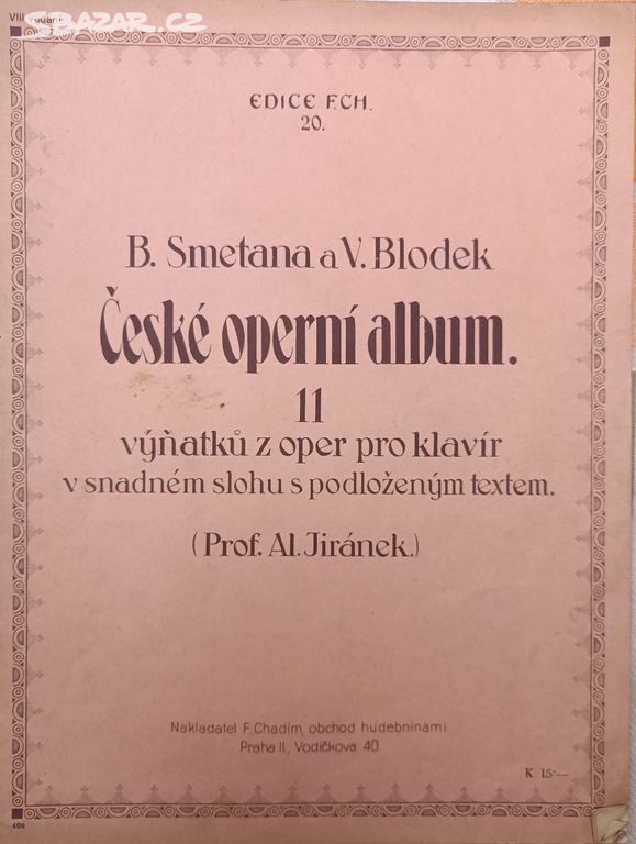 Noty - Bedřich Smetana - České operní album