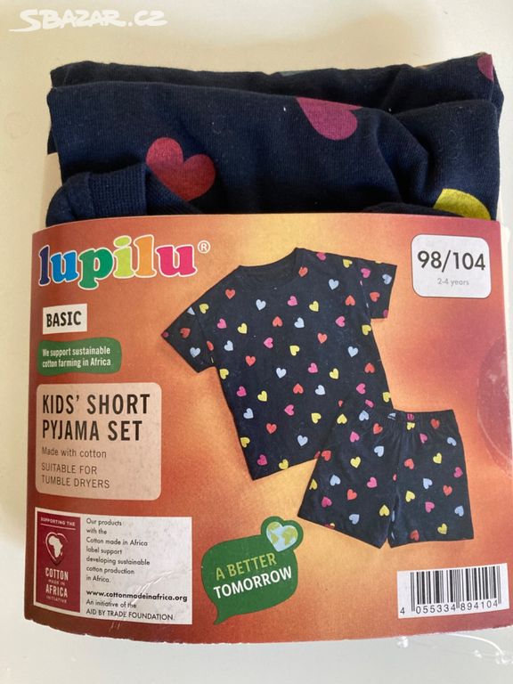 Krásné dětské pyžamo se srdíčky vel. 98/104, nové