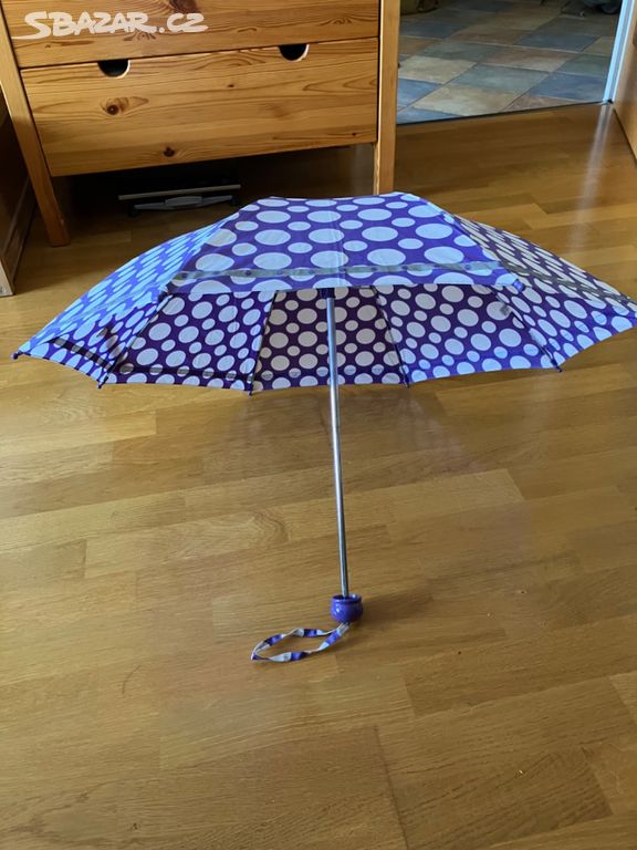 Dětský skládací deštník Tchibo fialovo-bílý