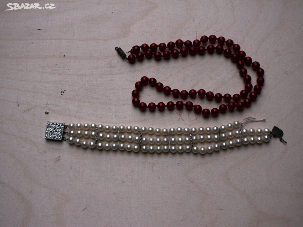 Perlový náramek, náhrdelník, bižuterie 30. léta