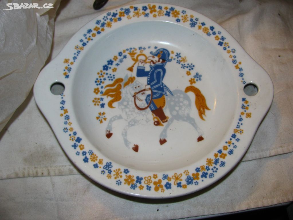 starý termo porcelánový talíř