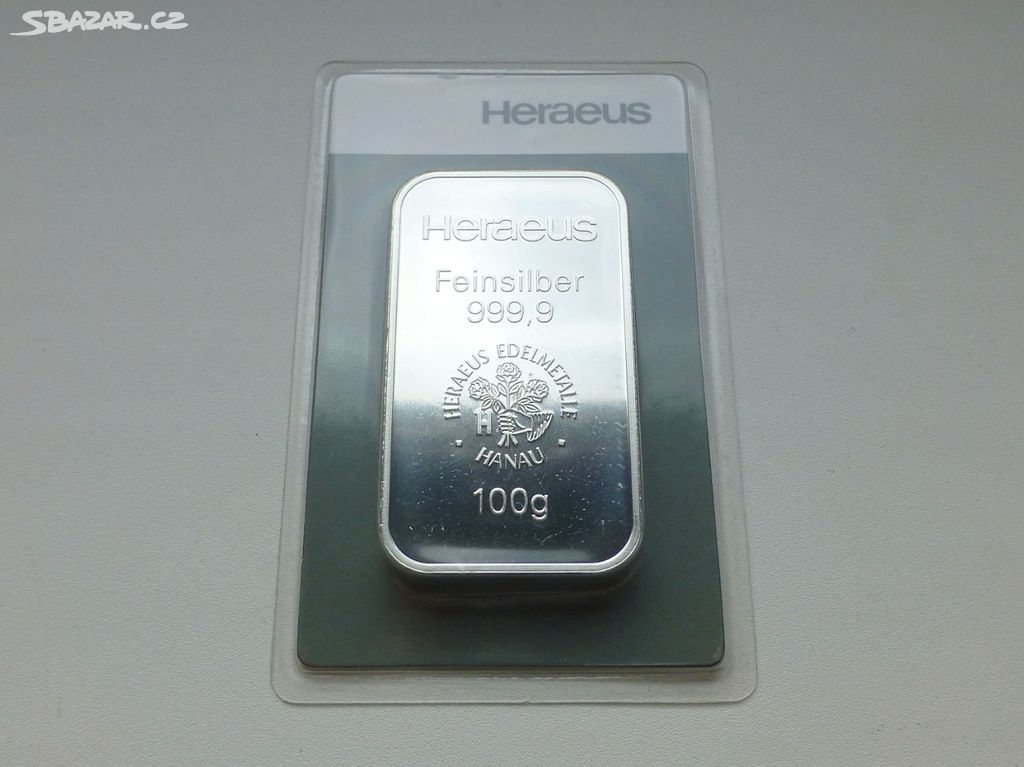 100g Heraeus - Investiční stříbrný slitek