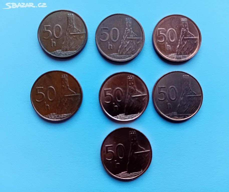Mince Slovenská republika 50 hal 1996 až 2007