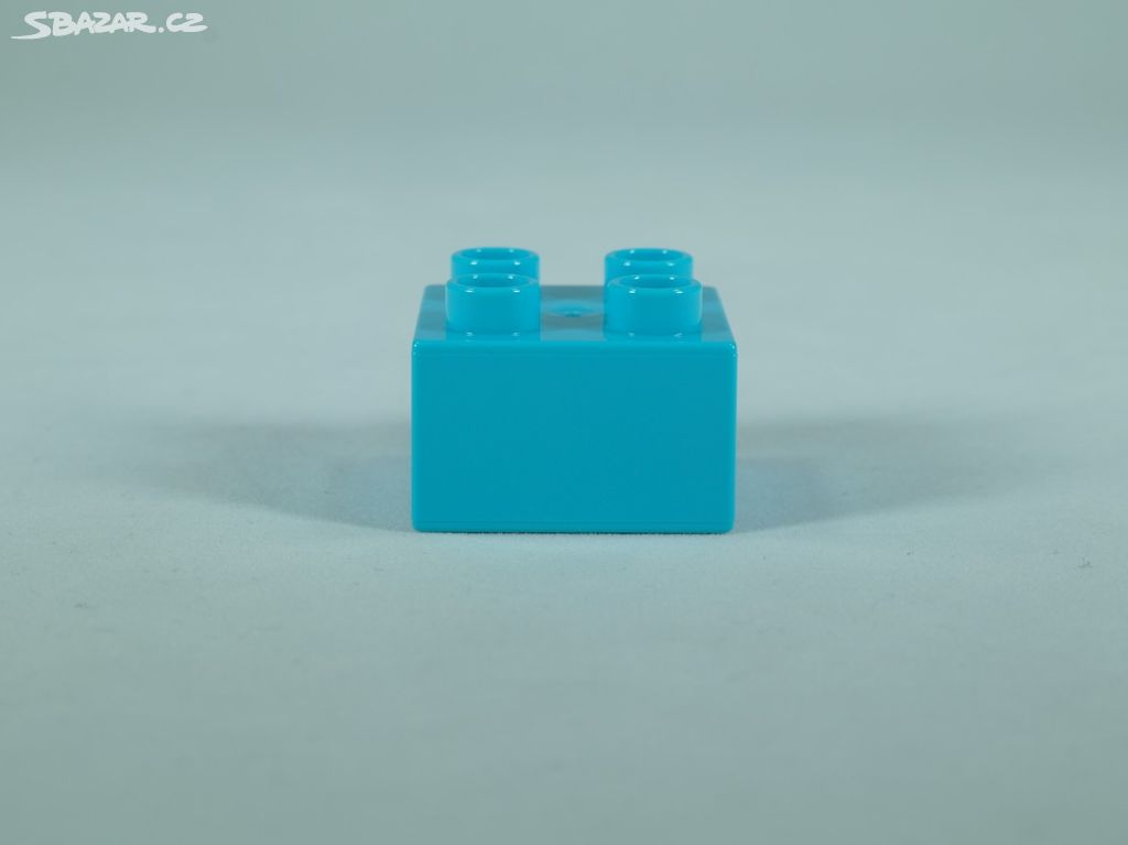 LEGO DUPLO kostka/cihla 2x2 - středně azurová