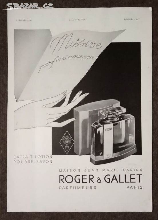 Firemní reklama - parfém MISSIVE ROGER & GALLET