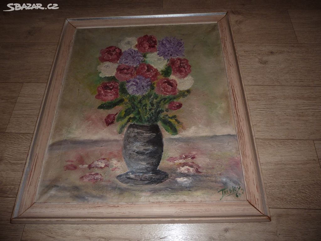 Obraz - Květina ve váze - olej na plátně