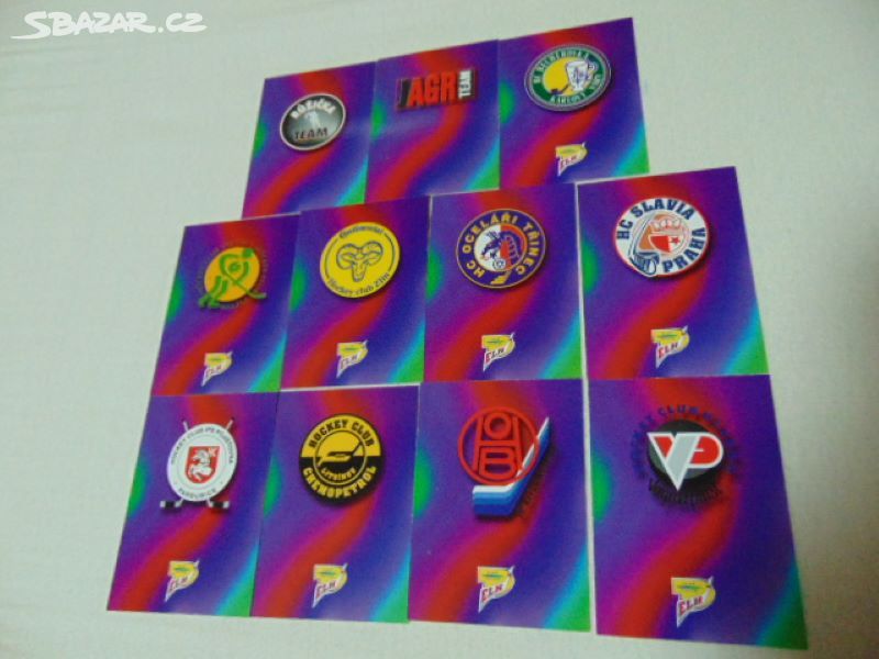 prodám hokejové karty - loga klubů 11 ks OFS 2000-