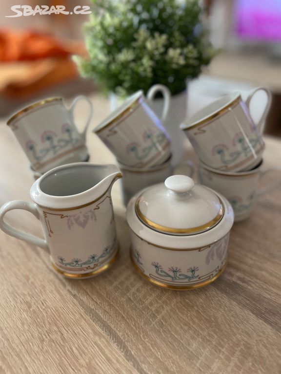 Porcelánový čajový servis starožitný Sabina Loučky