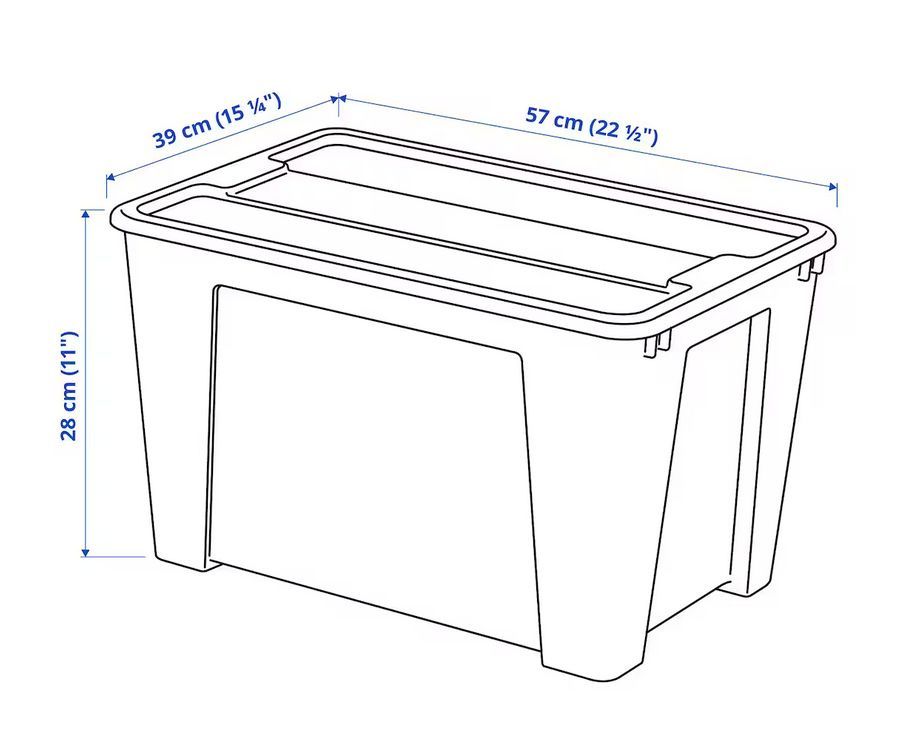 IKEA SAMLA krabice s víkem 57x39x28 cm/45 l