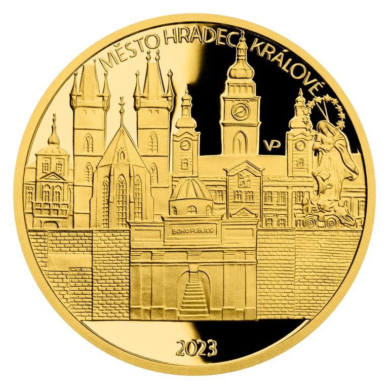 Zlatá mince 5000Kč 2023 Hradec Králové b.k., proof