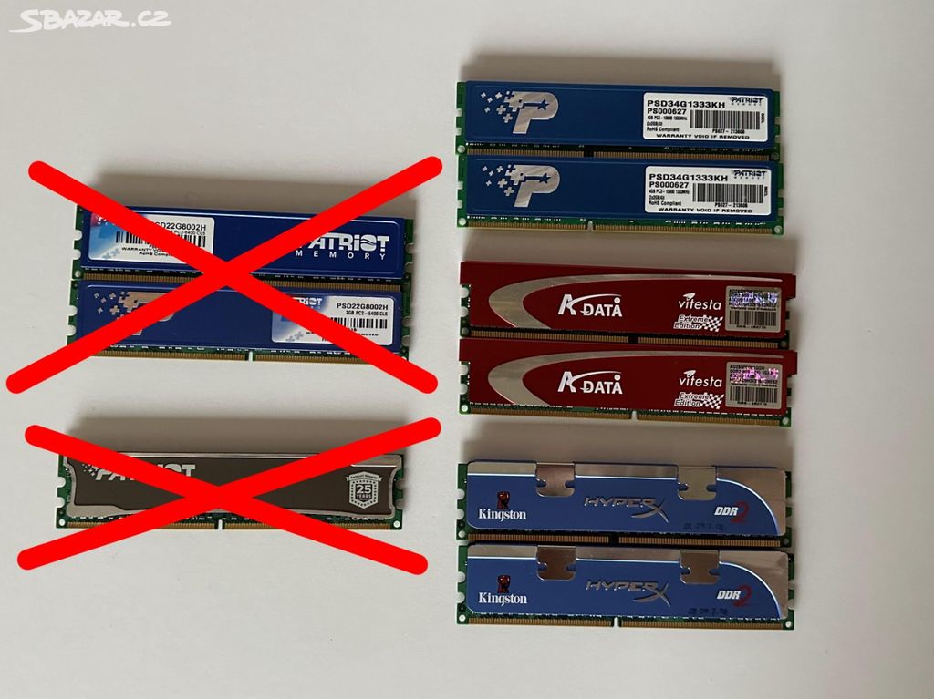 Operační paměti s chladičem DIMM / DDR2 DDR3 /