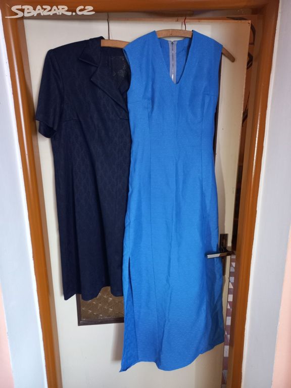 Retro dámské společenské šaty modré a xl tmavé