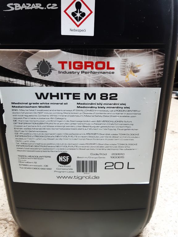 olej bílý medicinální  TIGROL WHITE 352, 20l