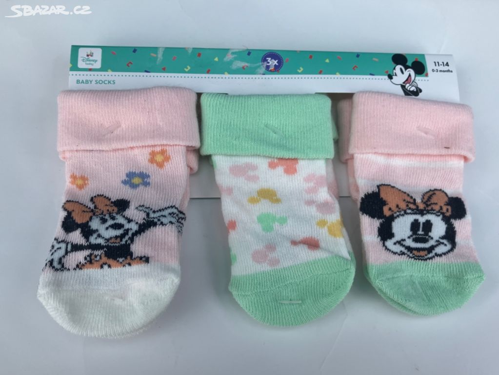Detske ponožky Disney 3 páry vel.11-14 nové