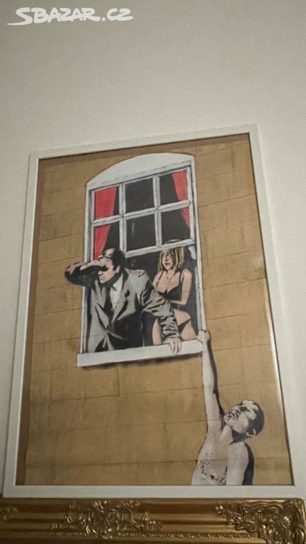 Banksy zarámovaný plakát