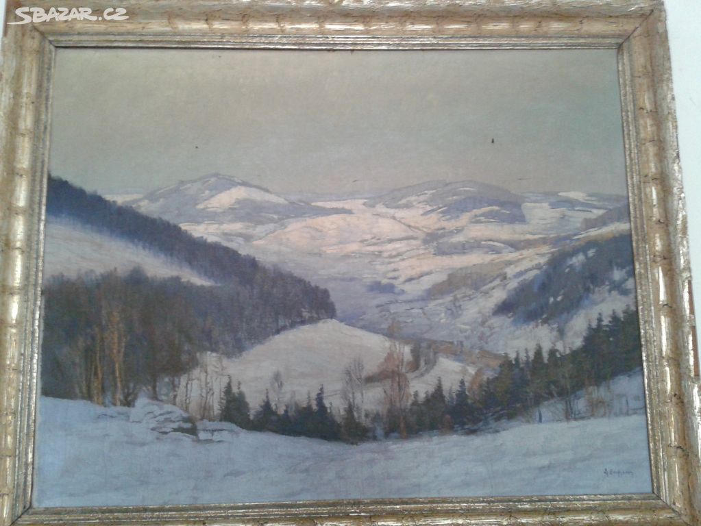 Bohumil Berghauer - obraz Zasněžené hory