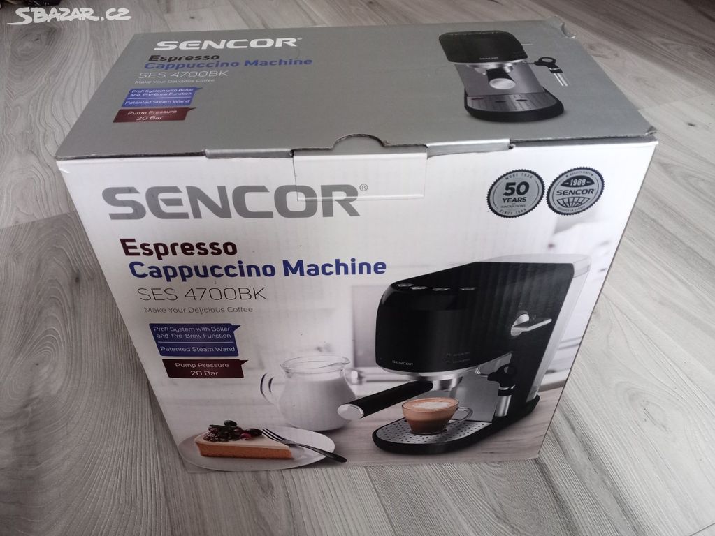Kávovar. Nový kávovar Espresso Sencor SES 4700BK