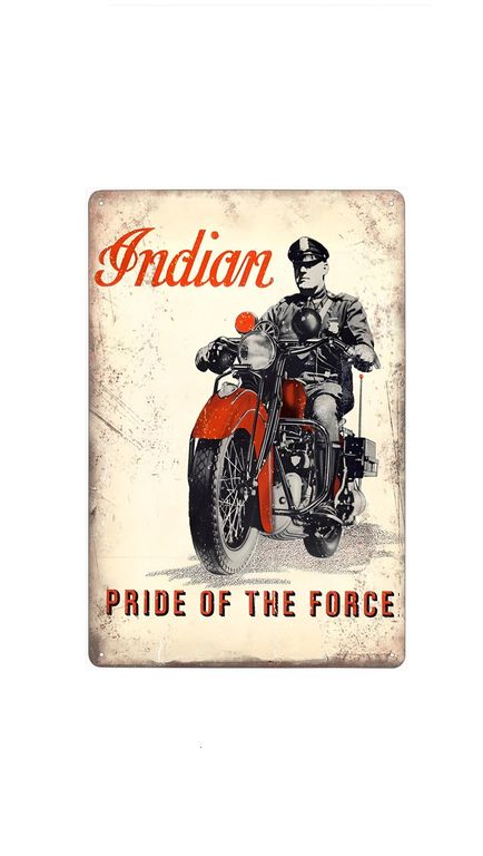 cedule plechová - Indian Police 1940 - Pýcha síly