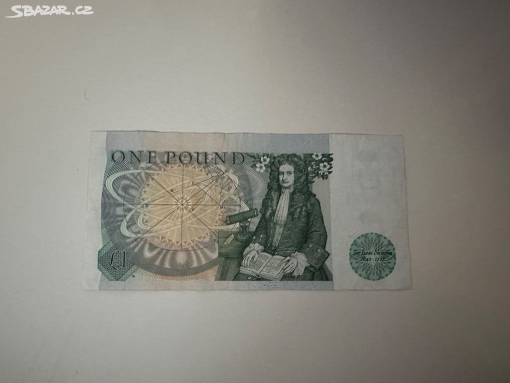 Bankovka Anglie - One Pound 1971-1982 - Newton